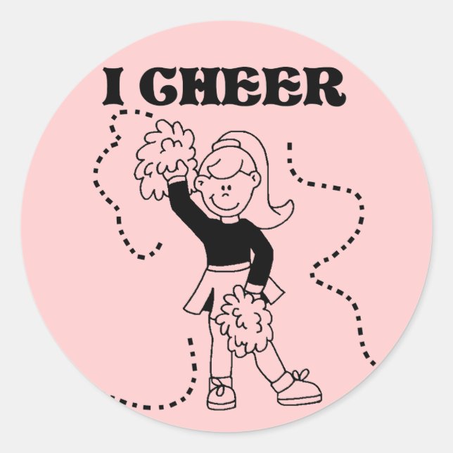 Sticker Rond Girl I Cheer Tshirts et cadeaux (Devant)