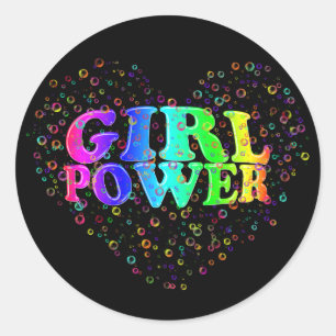 Sticker Rond Girl power ! -
