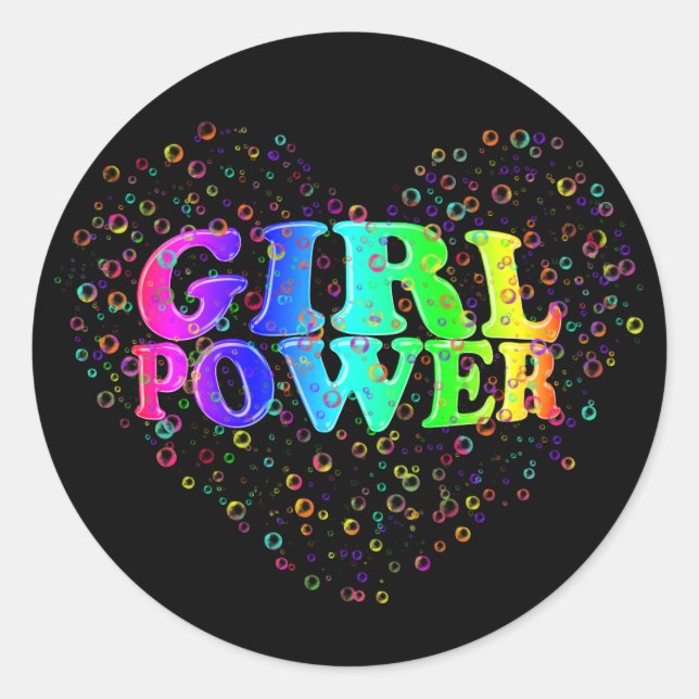 Sticker Rond Girl power ! - (Devant)