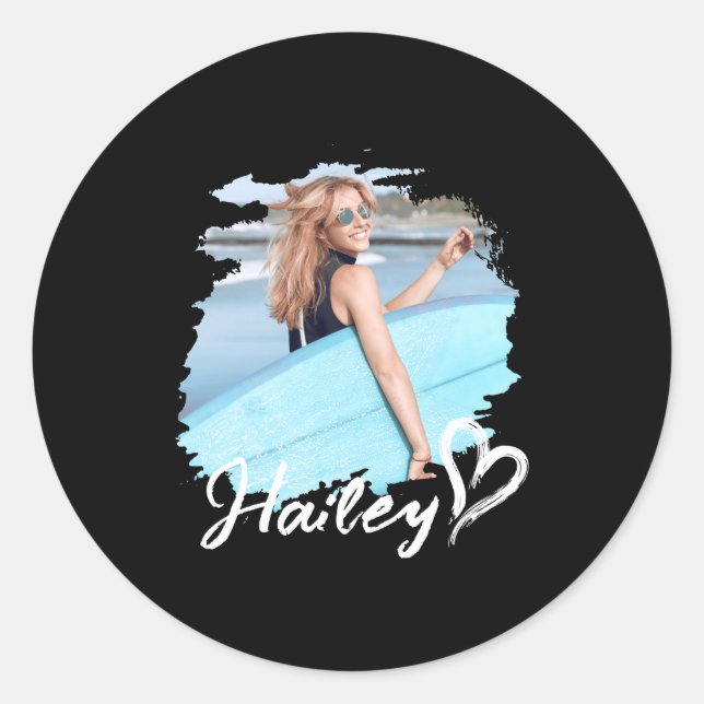 Sticker Rond Girlfriend Nge Heart Simple Modern Cool Photo  (Devant)