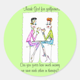 Sticker Rond Girlfriend Therapy par Collene Kennedy
