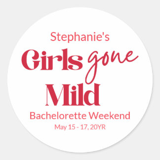 Sticker Rond Girls Gone Mild Date Bachelorette Beach Weekend