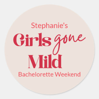 Sticker Rond Girls Gone Mild Stylish Bachelorette Beach Weekend
