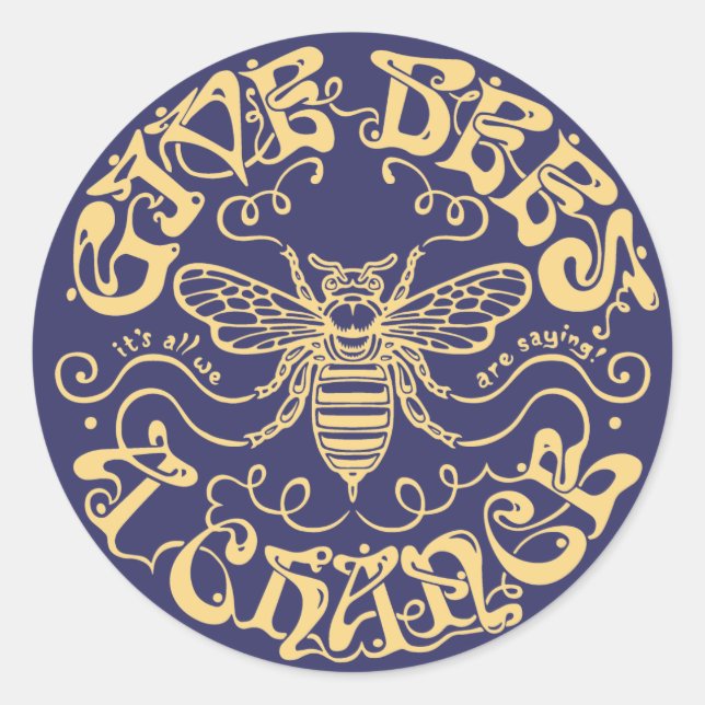 Sticker Rond Give Bees (Devant)