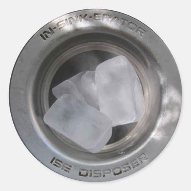 Sticker Rond Glace dans les poubelles (Devant)