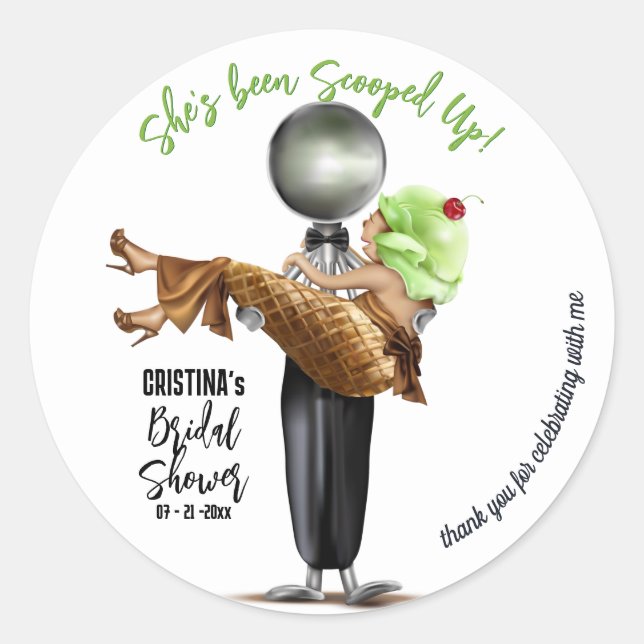 Sticker Rond Glace Fête des mariées ramassée vers le haut (Devant)
