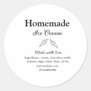 Sticker Rond Glace maison ajoute des ingrédients faits avec amo