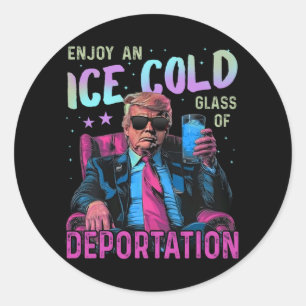 Sticker Rond Glace Profitez D'Une Glace Froid Gl De Déportation