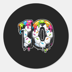 Sticker Rond Glace qui coule au football mignon pour garçons en