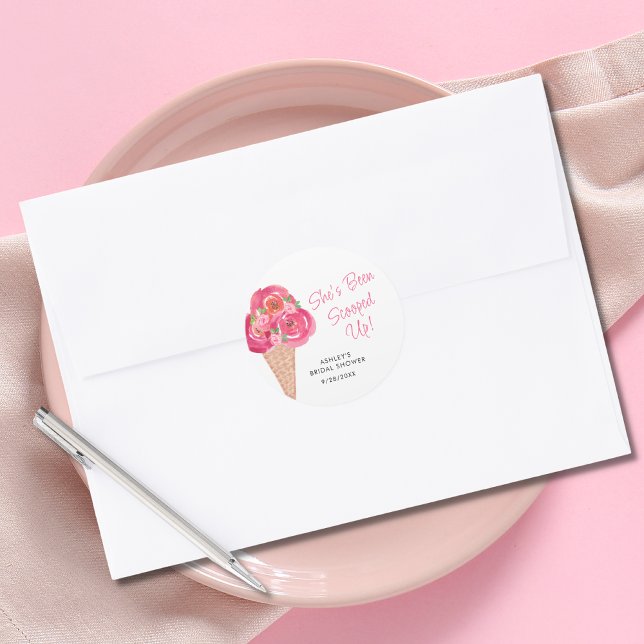 Sticker Rond Glace ramassée Salle de Mariage Personnalisée (Créateur téléchargé)