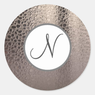 Sticker Rond Glam Abstrait moderne Silver Rose Blush Rose or