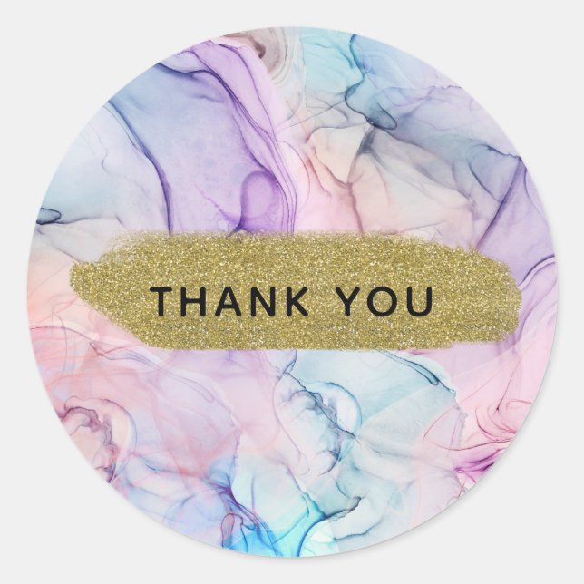 Sticker Rond Glam Imaginaire épais moelleux Ethereal Pastel (Devant)