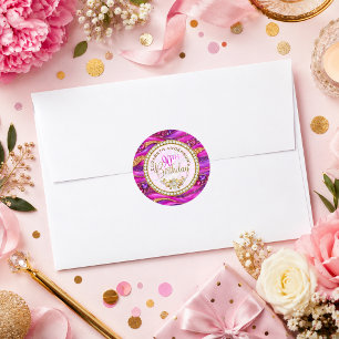 Sticker Rond Glam Rose Gold Strates de Bijoux 90e Anniversaire