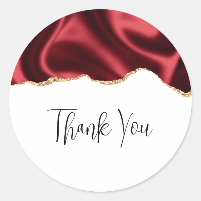 Sticker Rond Glam rouge foncé Satin foncé abstrait Merci de con (Devant)
