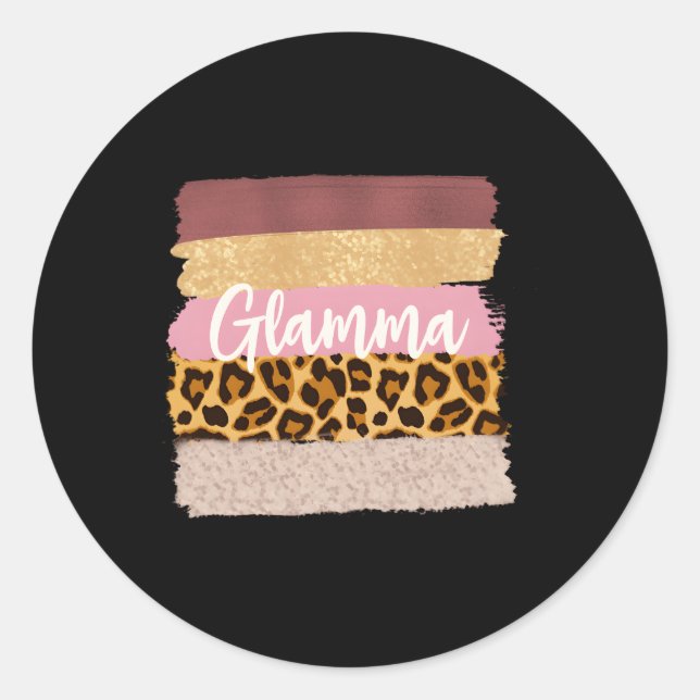 Sticker Rond Glamma Glam Ma Nana Leopard (Devant)