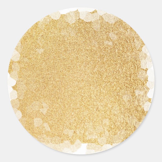 Sticker Rond Glamor Elegant Faux Gold Parties scintillant Blank (Devant)