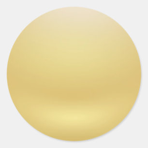 Sticker Rond Glamor Faux Gold Blank Modèle Élégant Chic