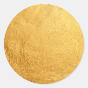 Sticker Rond Glamor Faux Gold Blank Modèle Élégant Chic Clas