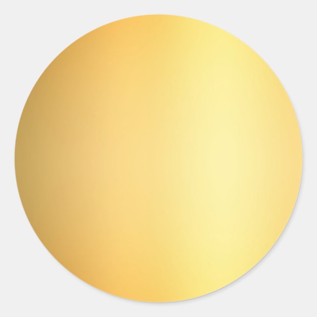 Sticker Rond Glamour Elegant Faux Gold Blank Modèle Glam (Devant)