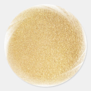 Sticker Rond Glamour modèle vierge élégant paillettes faux or