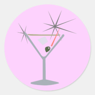 Sticker Rond Glass Martini