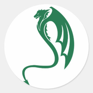 Sticker Rond Glaurung le dragon vert