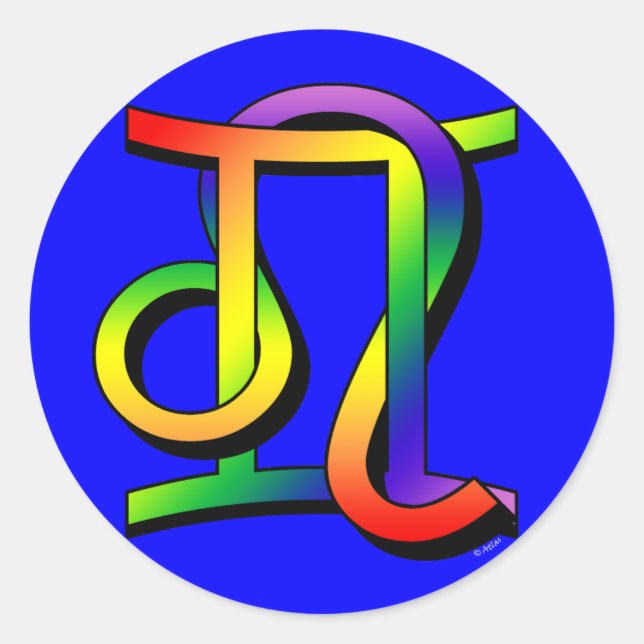 Sticker Rond GLBT Gemini & Leo (Devant)