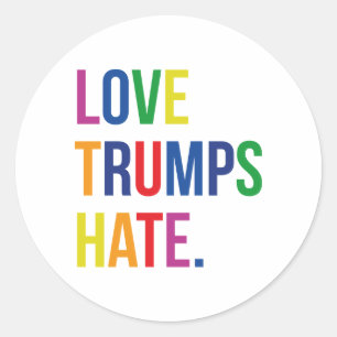 Sticker Rond GLBT Love Trump Hate