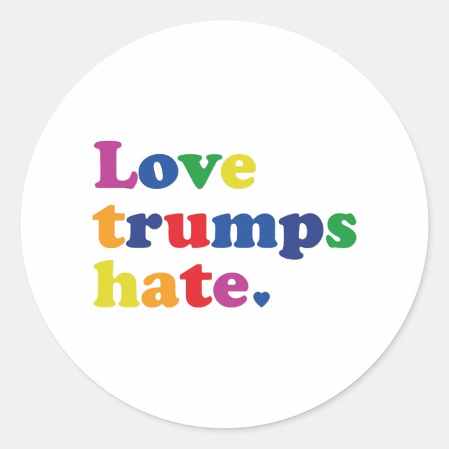 Sticker Rond GLBT Love Trump Hate (Devant)