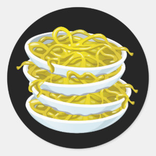 Sticker Rond Glitch Food tangy noodles
