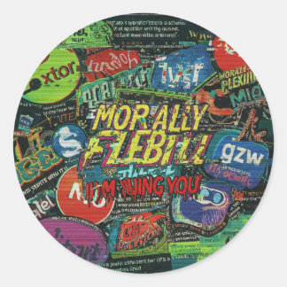 Sticker Rond GLITCHED REALITY PATCH - Multiverse Malfunction