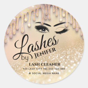 Sticker Rond Glitterie gouttes de lavabo nettoyeur à incandesce