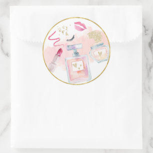 Sticker Rond Glitz & Glam Spa or rose Anniversaire