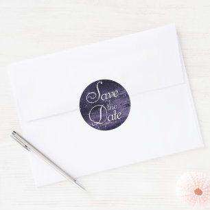Sticker Rond Glitzy Foil Indigo Midnight Purple Enregistrer l