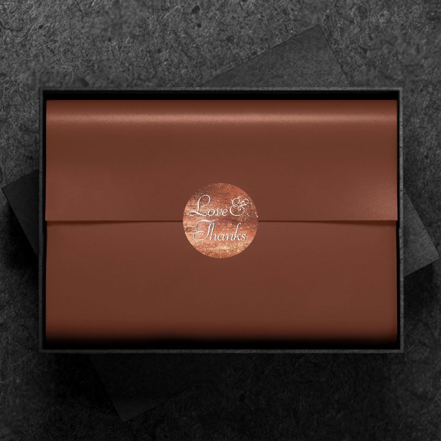 Sticker Rond Glitzy Foil | Terra Cotta Dusty Merci orange (Créateur téléchargé)