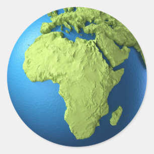 Sticker Rond Globe 3d d'isolement sur le blanc. L'Afrique