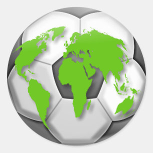 Sticker Rond Globe de football