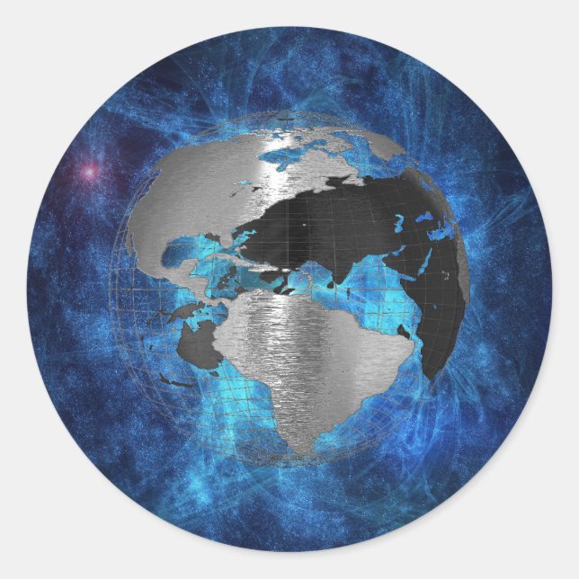 Sticker Rond Globe de la Terre (Devant)