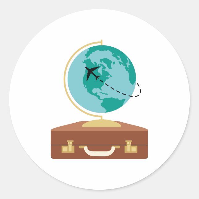 Sticker Rond Globe Travel (Devant)