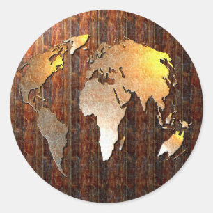 Sticker Rond Globe vintage
