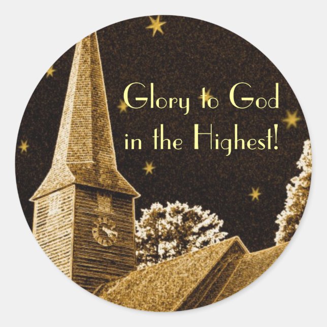 Sticker Rond Gloire à Dieu dans le plus haut ! (Devant)