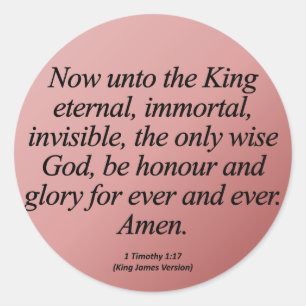 Sticker Rond Gloire de Noël à Dieu Pour toujours 1 Timothée 1-1