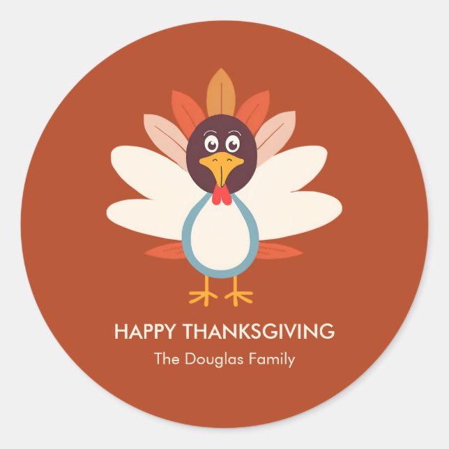 Sticker Rond Gloups Gloups Cachet d'enveloppe de Thanksgiving (Devant)