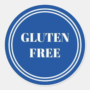 Sticker Rond Gluten Free Allergy Safe Blue Simple