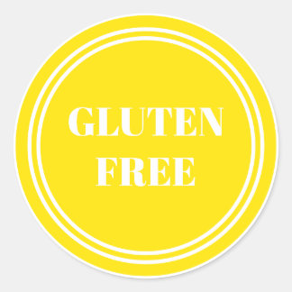 Sticker Rond Gluten Free Allergy Safe Jaune Simple