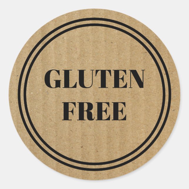 Sticker Rond Gluten Free Allergy Safe Kraft Papier Classi simpl (Devant)