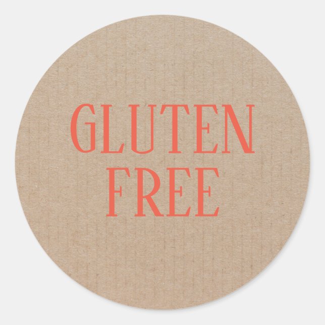 Sticker Rond Gluten Libre Allergie Sûr Culinaire Classique Rond (Devant)