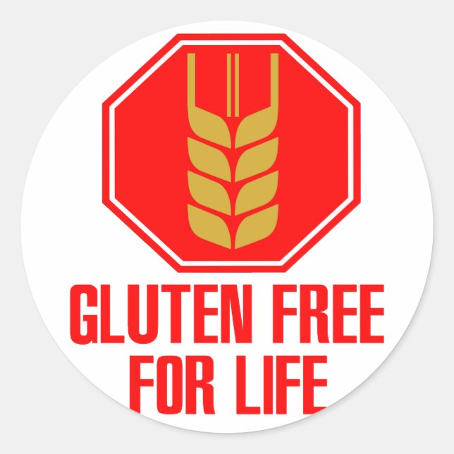 Sticker Rond Gluten Libre Pour La Vie (Devant)