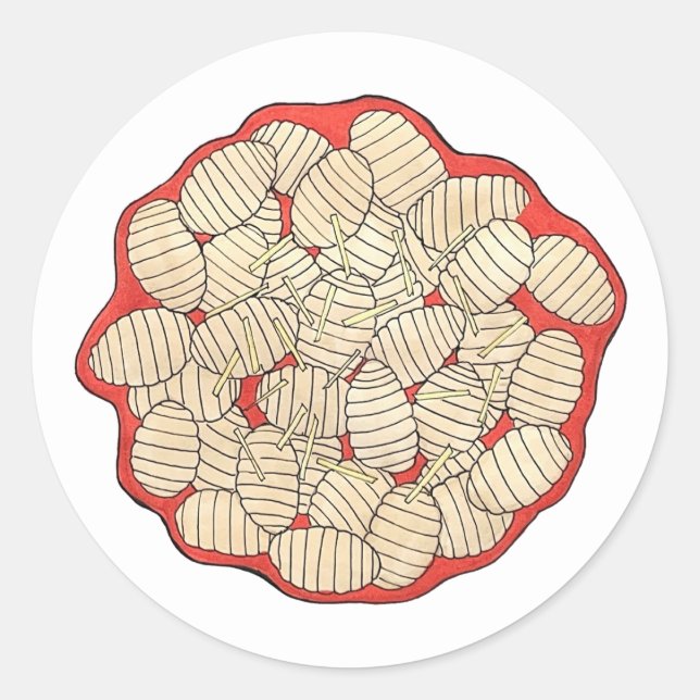Sticker Rond Gnocchi Cuisine italienne Alimentation Pomme de te (Devant)