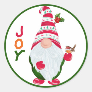 Sticker Rond Gnome amusant Noël